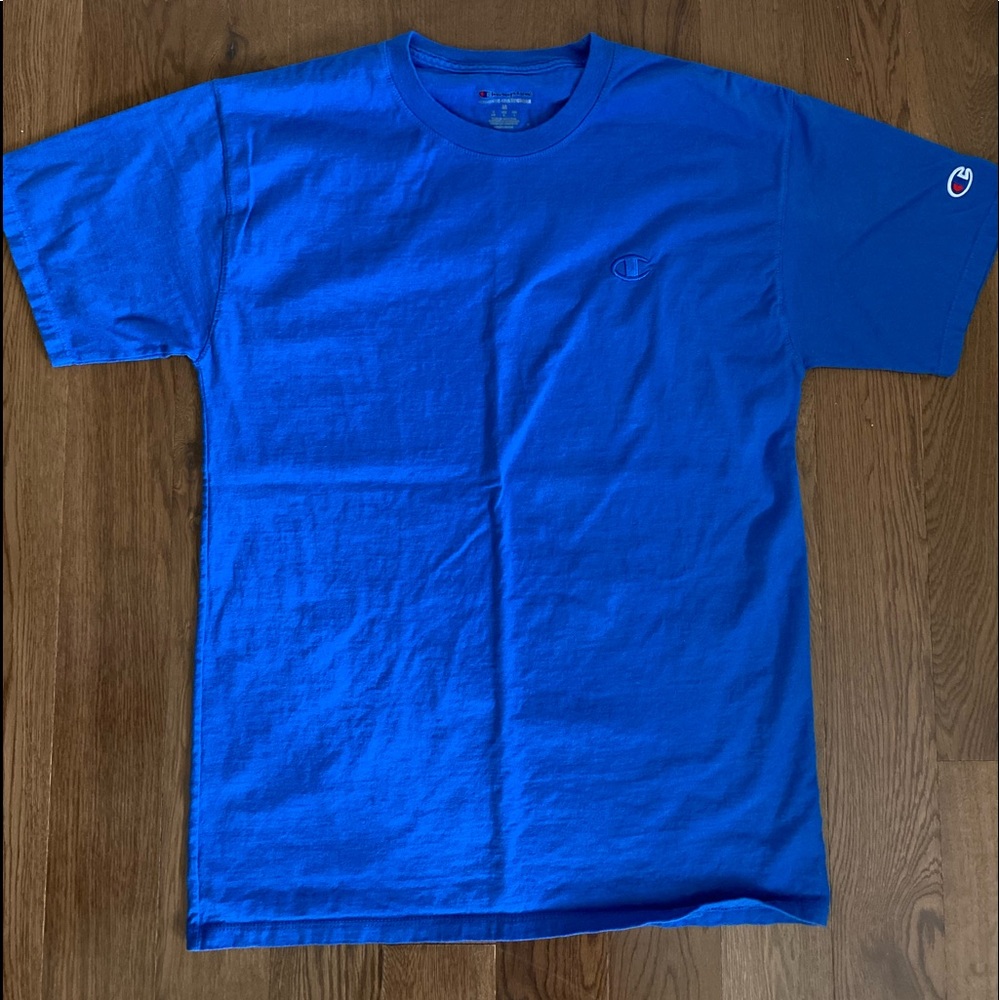 MENS MEDIUM BLACK AND BLUE CHAMPION TEE - Picture 2 of 5